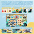 1 2 3 Busy Board Montessori Toys for Year Old, Wooden Toddler Sensory Toy Busy Board with LED Lights Sound Switch