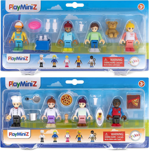 8 Toy Figures & Playsets, 2 Inch Play Peoples Set, Early Development Family Figurines for Kids 3+
