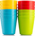 Kids Cups - Set of 12, 8 oz Reusable Plastic Cups, Dishwasher Safe, BPA-Free for Kids & Toddlers