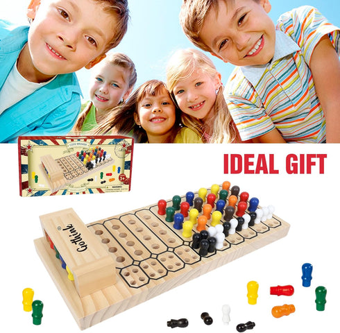 Code Breaker Game - Mastermind Strategy Peg Game, Wooden Brain Puzzle Set for 2 Players, Multi Color, Kids Gift