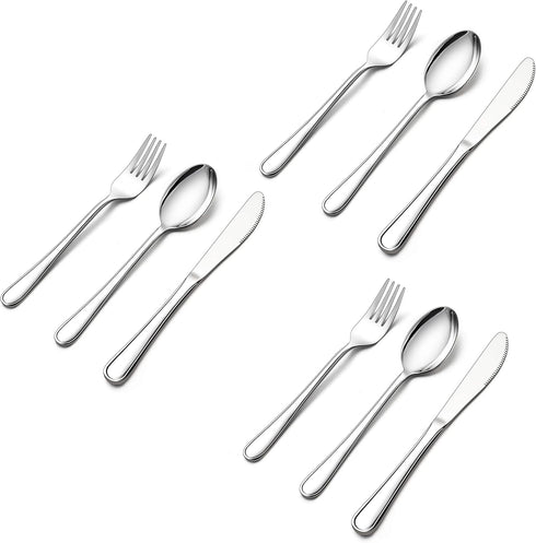 LIANYU 9-Piece Kids Silverware Set, Stainless Steel Toddler Utensils, Child Cutlery Tableware Set, Dishwasher Safe