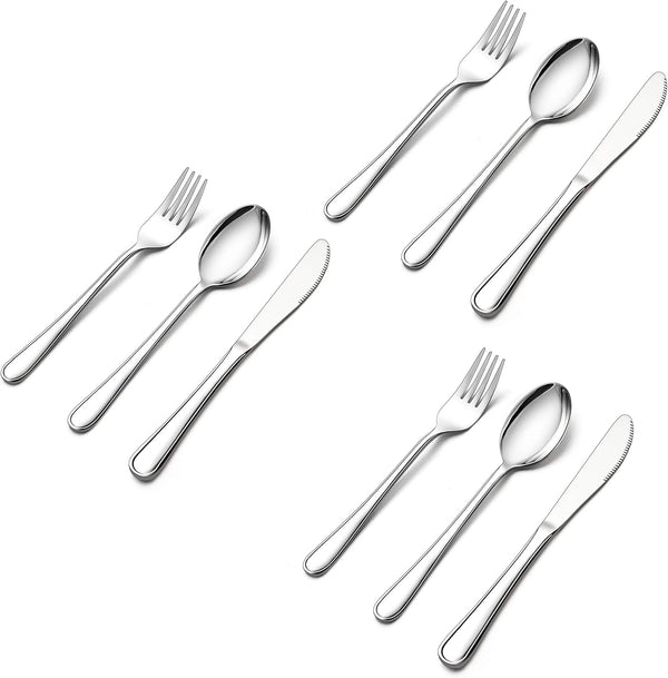 LIANYU 9-Piece Kids Silverware Set, Stainless Steel Toddler Utensils, Child Cutlery Tableware Set, Dishwasher Safe