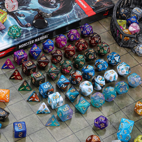 Set 26 7 (182pcs) CiaraQ DND Dice - x Polyhedral Dice for Dungeons and Dragons D&D RPG MTG Role Playing Table Games