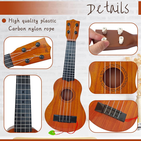 Kids Toy Ukulele Guitar, 17 Inch Classical Guitar Musical Toy, 4 Strings Educational Learning Toy for Toddlers
