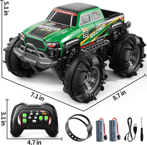 PEADUCK 6-12, 360 2.4GHz, 3 4 5 6 7 8 9 10 11 12 Remote Control Car for Kids Ages All-Terrain RC Truck with Spray