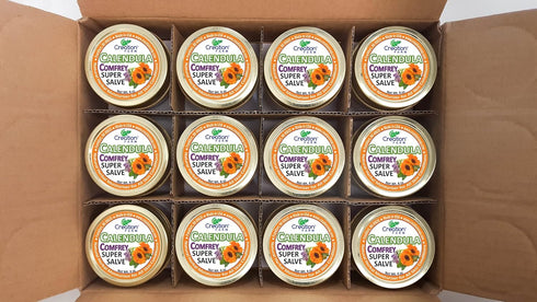 8OZ- (2-4 oz Calendula Comfrey Super Salve Jars), by Creation Farm Balm Soothes Baby Bottoms, Hand Cream for Dry