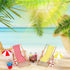 25 Pcs Beach Miniature Dollhouse Decoration, Umbrella Palm Chair Toys for DIY Garden Pool