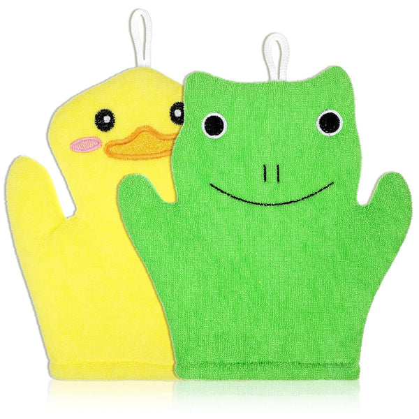 FNANJWQ 2 Pieces Baby Bath Mitt Washcloths Gloves, Microfiber Soft Washcloths for Kids