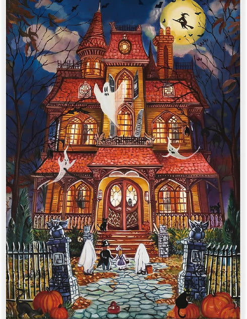 Halloween Fright Night 500 Pieces Jigsaw Puzzle for Adults - Halloween Decoration for Family Party