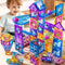 PEADUCK Magnetic Tiles Educational Toys, 50PCS Magnetic Blocks Building Set with Marbles Run