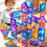 PEADUCK Magnetic Tiles Educational Toys, 50PCS Magnetic Blocks Building Set with Marbles Run