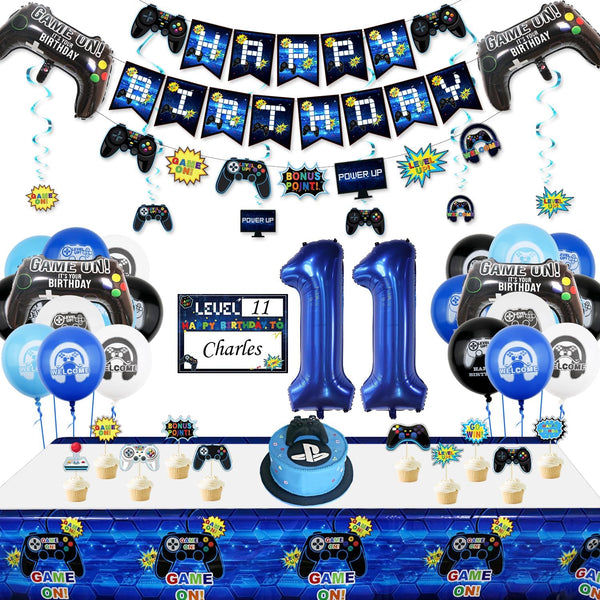 Video Game Party Decorations - 11th Birthday Decorations for Boys, HAPPY BIRTHDAY Banner, Video Game Balloons, Gaming