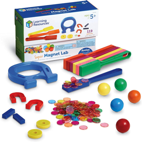 Learning Resources Super Magnet Lab Kit - 119 Pieces, STEM Toys for Kids Ages 5+, Science Learning Activities