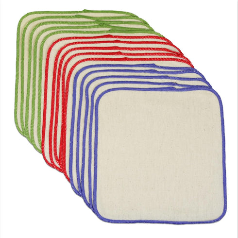 OsoCozy 100% 8 8 inches 15 Packs Unbleached Flannel Cloth Baby Wipes - Reusable & Washable Saves Money - Cotton - Soft