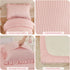 Cozyholy 4 Set Set Set Piece Textured Seersucker Toddler Bedding Girls Crib Sheets Pink Ruffle Baby Bed Comforter