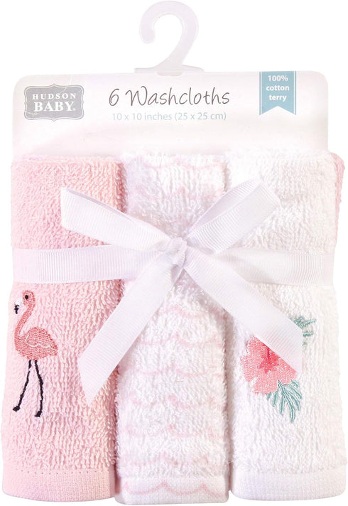 Super Soft Cotton Baby Washcloths - Flamingo Design, One Size