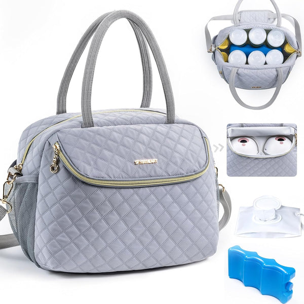 Breastmilk Cooler Travel Bag with 2 Wipes Dispensers & Ice Pack -