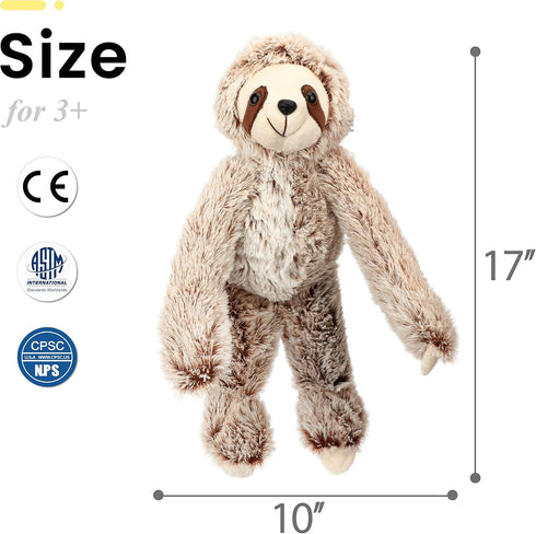 Easfan 17'' Sloth Stuffed Animal, Realistic Cute Plush Toy for Kids Birthday