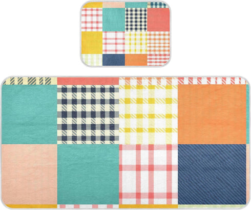 SyXIOP Colored Checkerboard Cooling Baby Crib Mattress Cover 28" x 52" Washable Bed