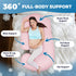 57inch PILLANI Pregnancy Pillows for Sleeping - V C U Shaped Full Body Pillow with Removable Cover, Cooling Maternity