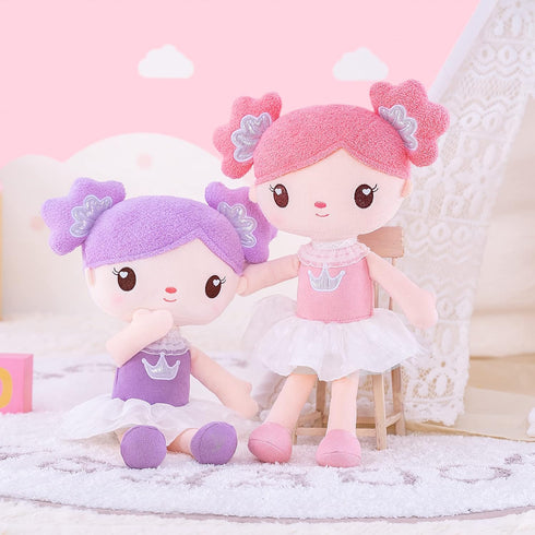 Gloveleya 14" Plush Candy Princess Doll, Purple Baby Doll Girls Gifts with Gift Bag