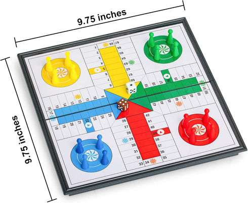Set 9.75 Inches Ludo Magnetic Folding Travel Board Game