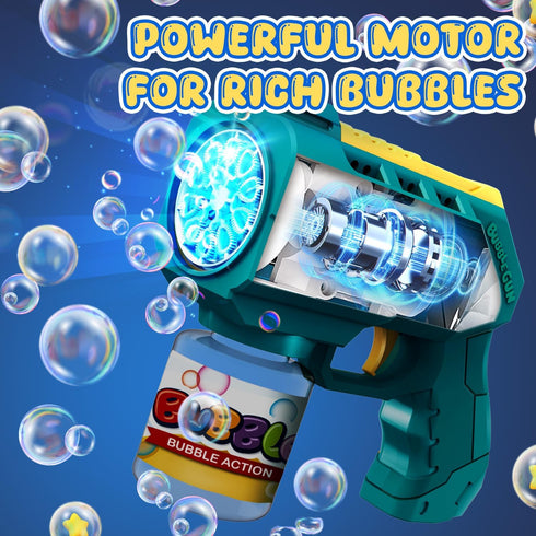 Eaglestone Bubble Guns for Toddlers, 2 Packs LED Light Automatic Bubble Machine Gun, Summer Outdoor Birthday Gift