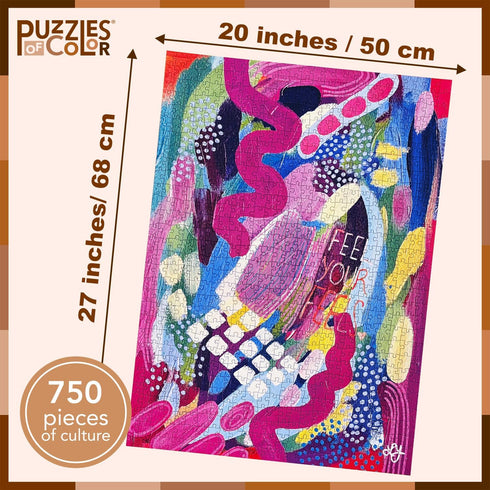 750 (20"x27") Puzzles of Color Feel Your Feels by Lauren Younge Piece Puzzles for Adults, Colorful Artwork Jigsaw