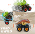 Oriate Dinosaur Monster Truck Toys for Kids 3-5, Dino Stunt Race Push and Go Car for Outdoor Fun