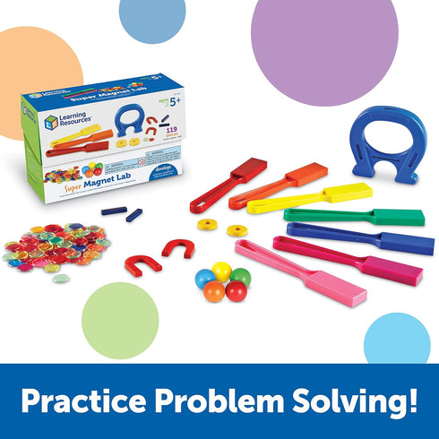 Learning Resources Super Magnet Lab Kit - 119 Pieces, STEM Toys for Kids Ages 5+, Science Learning Activities