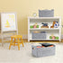 Welaxy Storage Baskets Collapsible Felt Storage Bins with Handles for Kids Toys, Books, Clothes, Makeup (Gray x 3)