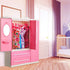 Doll Closet Furniture Wardrobe, Open Dollhouse Closet with 20 Pieces Doll Hangers, 2 Style Pink Plastic Hangers