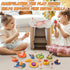 Sets GAGAKU Wooden Play Food for Kids Kitchen, Montessori Wooden Play Food Toys with Plates and Dishes for Toddler Boys