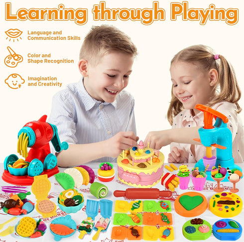 61 3 1 Sets 3-4-8, Playset Aprilwolf PCS in Dough for Kids Ages Art Crafts Dough Tools Kit, Ice Cream Noodle Cake Maker