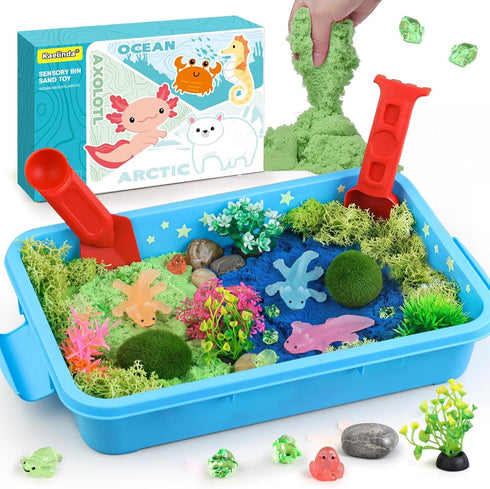 Kaelinda Axolotl Sensory Bin for Kids - Axolotl Toys Sand Sensory Toy with