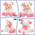 Hopearl Plush Cow Toy - 9 Inch Strawberry Pink Floppy Dairy Cattle - Cute Birthday Gift for Kids