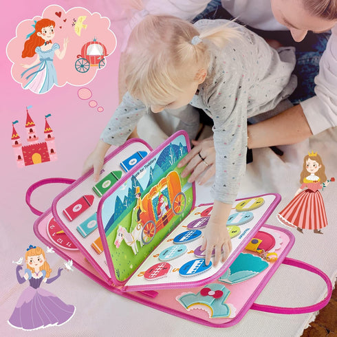 1 2 3 4, 3 4 Freebear Busy Board Toddler Travel Toys Quiet Book Sensory Board for Toddlers Montessori Educational Toys