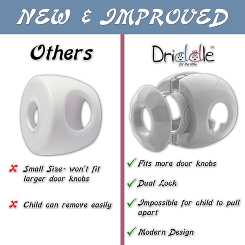 New & Improved Door Knob Baby Safety Cover - 5 Pack, Child Proof Door Handle Lock by Driddle