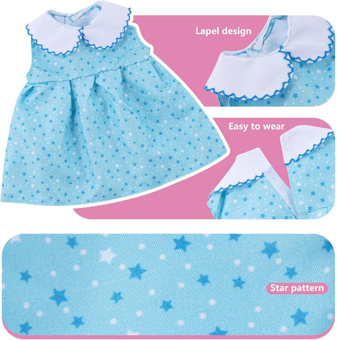 6 Sets 12-16 Inch Set BABESIDE of Baby Doll Clothes for Dolls, Babydolls Clothes and Accessories with Hat Socks