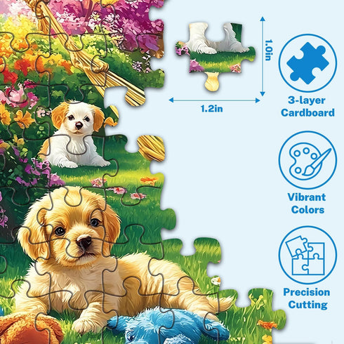 HYXCHQA 4 Packs 500 Hummingbird Country Set Piece Jigsaw Puzzles for Adults Dog Puzzle, Puppy Garden, Flower Puzzle