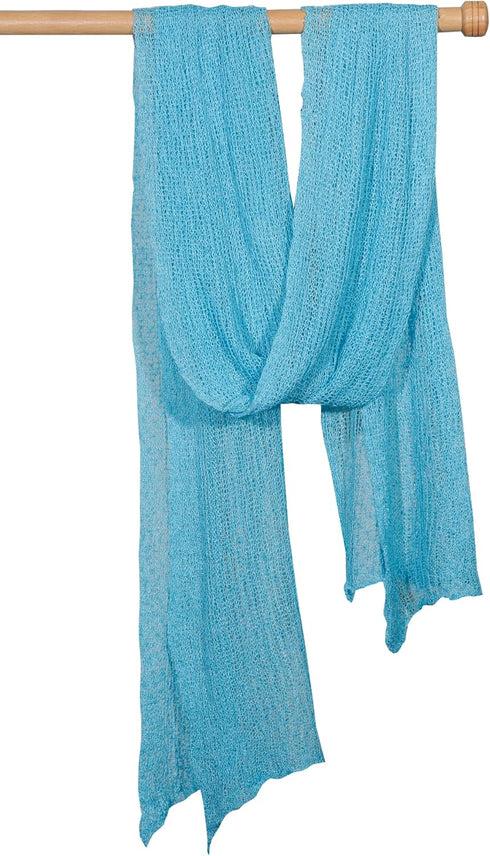 Matissa Newborn Baby Photography Prop Swaddle Cheesecloth Knit Crochet Wrap (Blue) - 16 Colors Available