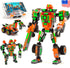 JITTERYGIT Mech Robot Soldier Glow in The Dark Bricks Toy STEM Gift Set - Cool Military Holiday Present for Boys,