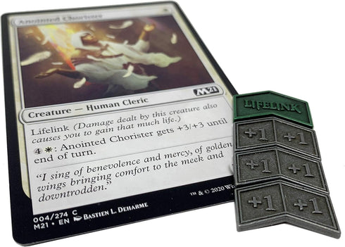 Citadel Black MTG Keyword Counters Set of 24 Metal Tokens with Velvet Drawstring Pouch, Antique Finish