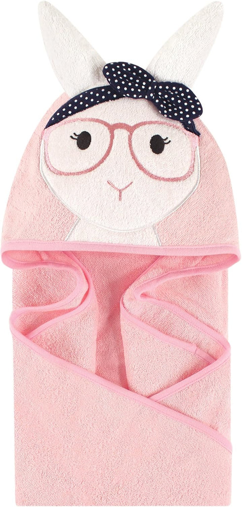 Little Treasure Hip Bunny Unisex Baby Cotton Animal Face Hooded Towel, One Size