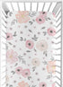 Sweet Jojo Designs Fitted Baby Crib Sheets (Pink/Grey Boho Floral) for Girls, Standard Size