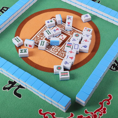 Mahjong Mat: Anti Slip and Noise Reduction Table Cover for Mahjong, Poker, Card, Board & Tile Games (Green, 31.5 inches)