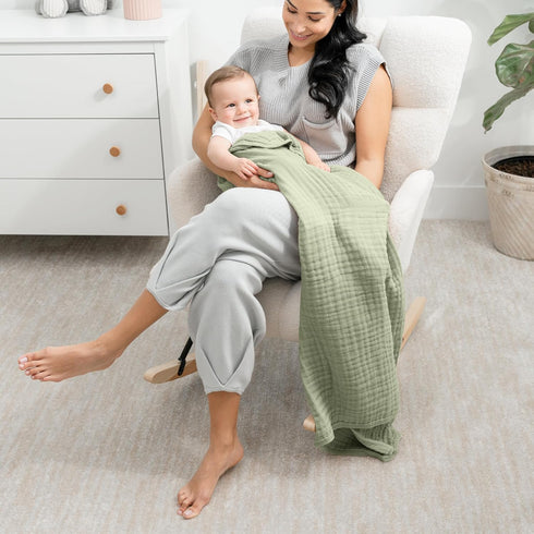 Comfy Cubs 3 Pack, 3-6 Easy Swaddle Blanket, Large for Months Infants and Muslin Baby Blanket Bundled