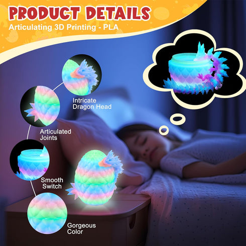 12PCS 3D 3D ENJOYJOY Printed Dragon Eggs, Easter Egg Fillers for Easter Basket Stuffers, Unique Surprise Printed