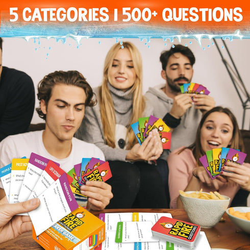 500+ 8-12 QUOKKA Icebreaker Cards with Questions - Adults Kids Family Conversation Cards Game - Break The Ice Family