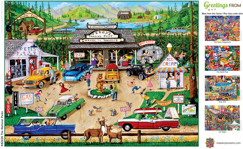 Masterpieces 550 Piece Jigsaw Puzzle, Greetings from The National Parks - 18"x24"